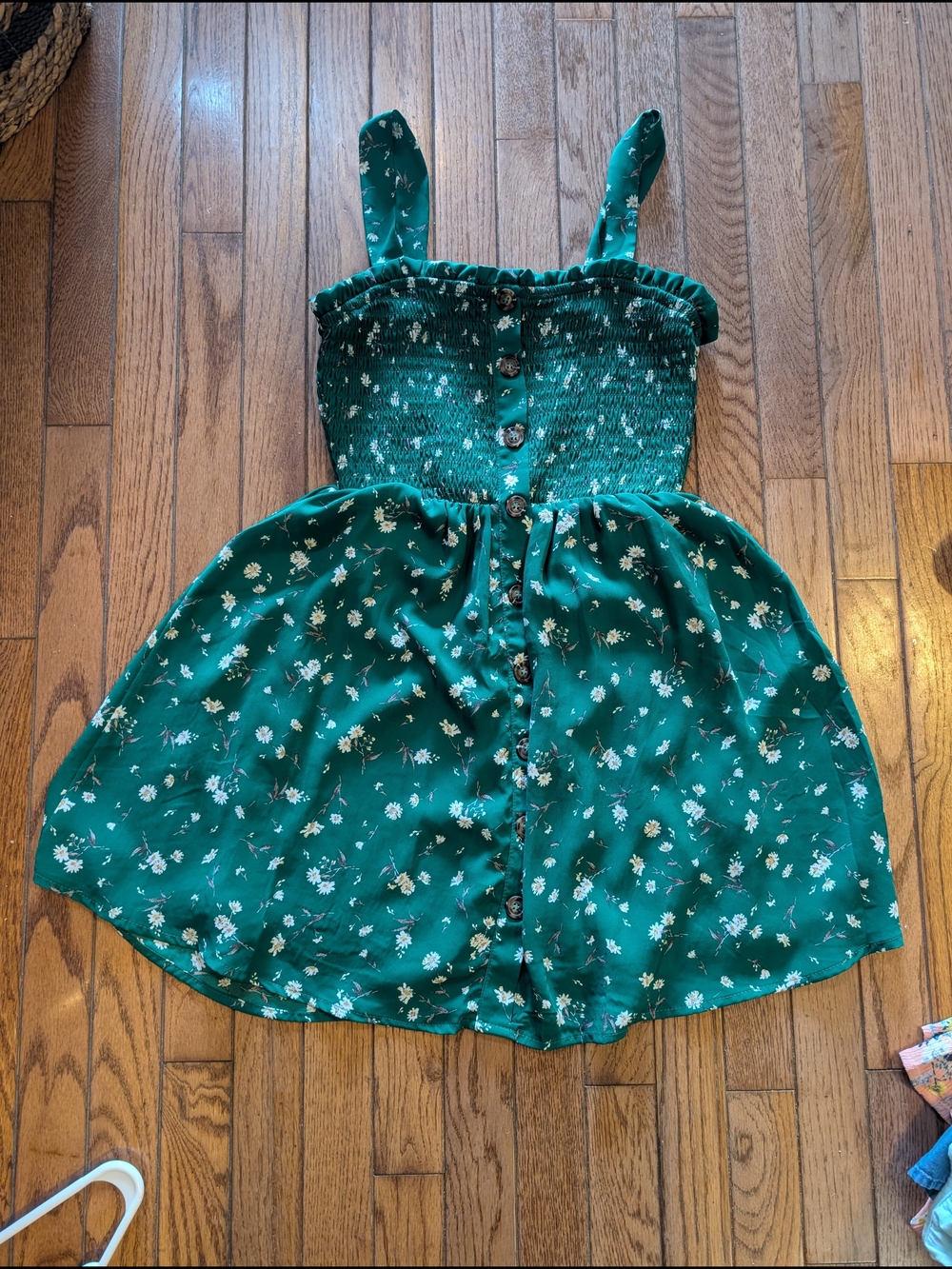 Jessica Simpson Green Floral Smocked Sundress